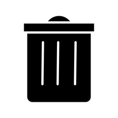 rubbish bin icon white on background