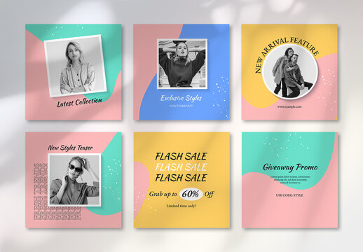 Puzzle Style Fashion Social Media Post Layout