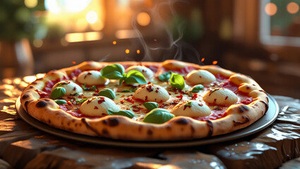 Pizza with Standard Cooked Ham and Mushrooms – Savory Classic Topping