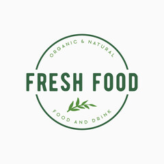 Retro vintage organic food and drink template logo elements.Logo for business, restaurant, stamp, badge.