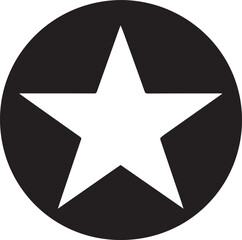 White Star Icon in Black Circle – Bold Vector Silhouette Design