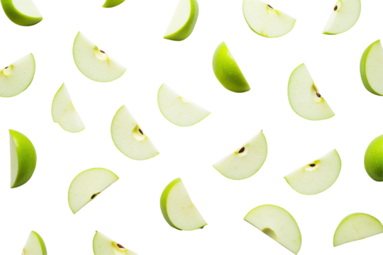 Isolated Green Apple Slices Pattern