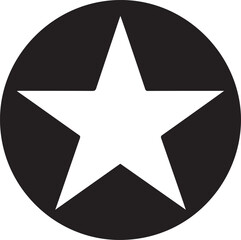 White Star Icon in Black Circle &ndash; Bold Vector Silhouette Design