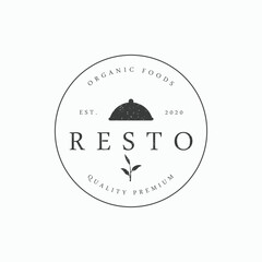 Retro vintage organic food and drink template logo elements.Logo for business, restaurant, stamp, badge.