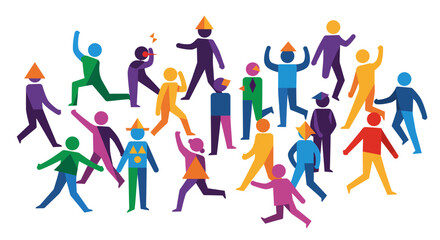 Colorful Geometric People in Dynamic Poses