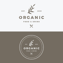 Retro vintage organic food and drink template logo elements.Logo for business, restaurant, stamp, badge.