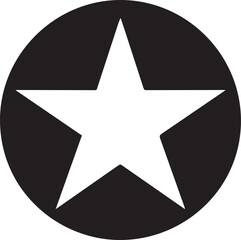 White Star Icon in Black Circle &ndash; Bold Vector Silhouette Design