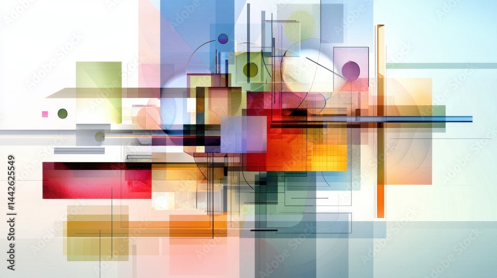 Poster abstract background representing the complexity of digital ethics, layered code and symbols