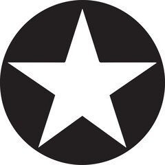 White Star Icon in Black Circle &ndash; Bold Vector Silhouette Design