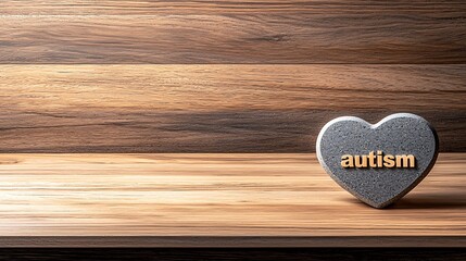 Autism Heart on a wood surface
