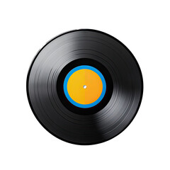 Obraz premium Vinyl Record with Colorful Label Music Audio Retro Vintage Analog