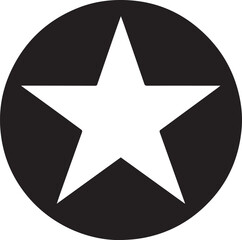 White Star Icon in Black Circle &ndash; Bold Vector Silhouette Design