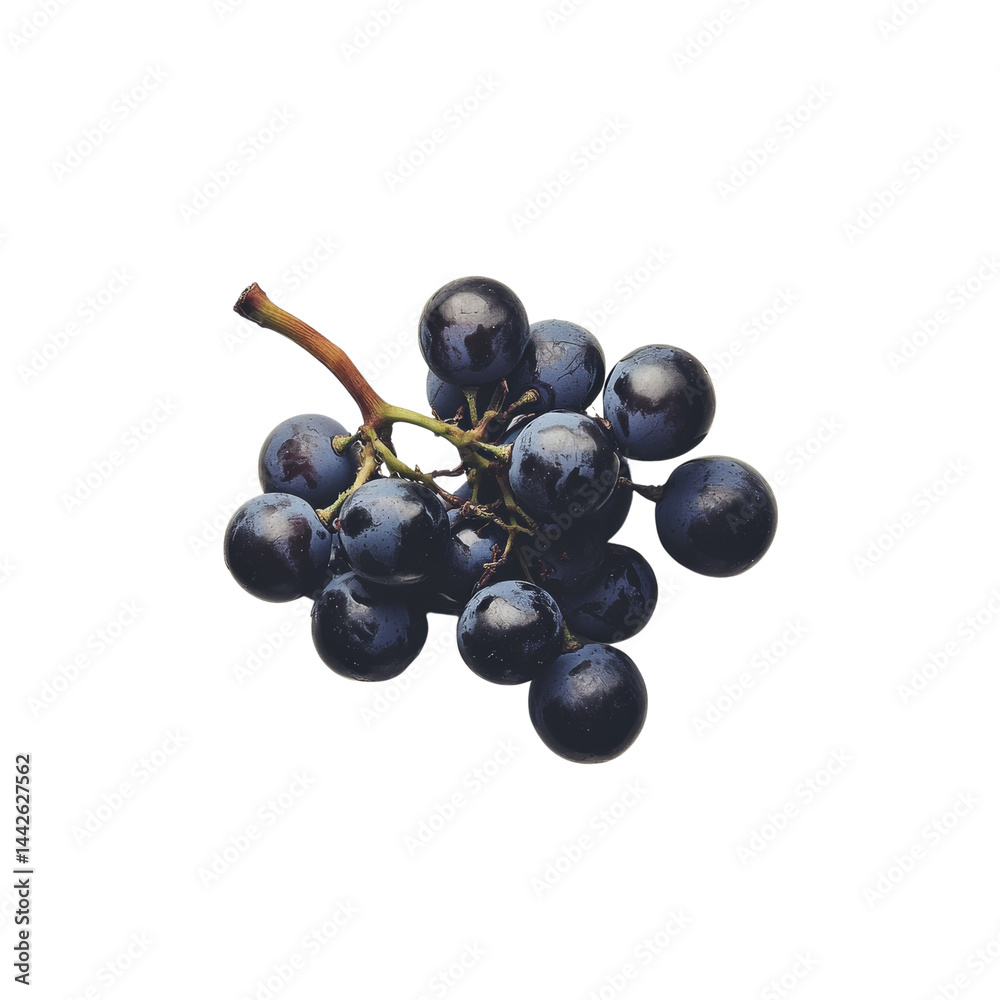 Poster isolated cluster of plump grapes against a minimalist backdrop for design purposes