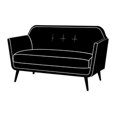 Contemporary Sofa silhouette vector