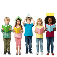 Fototapeta na wymiar group of children with books