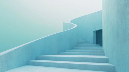 A  pale,  pastel  spiral  staircase  design  in  a  modern  space.