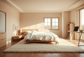 Cozy bedroom interior with warm ambiance