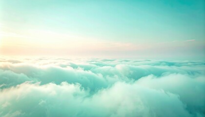 Fototapeta premium Breathtaking sunrise over serene clouds above the horizon landscape photography tranquil atmosphere aerial view nature's beauty