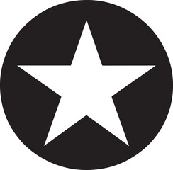 White Star Icon in Black Circle – Bold Vector Silhouette Design