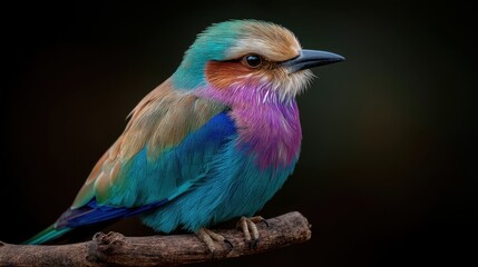 Fototapeta premium Lilac-Breasted Roller: A Vibrant African Bird