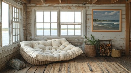 Fototapeta premium Coastal Cabin Living Room