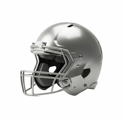 Fototapeta premium Silver Football Helmet Protective Gear for Gridiron Glory
