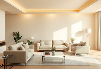 Cozy living room interior with modern furniture