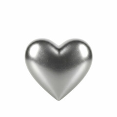 Silver Heart Metallic Heart Shape Image