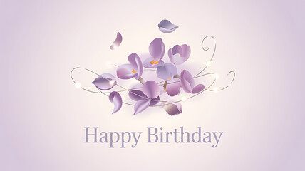 Elegant purple flowers birthday design perfect for cards invitations and more magical celebrations