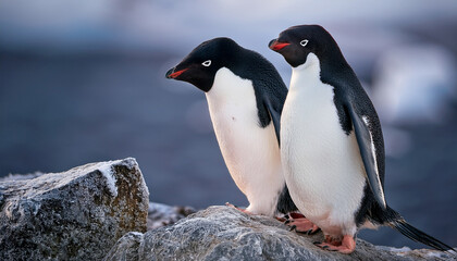 Obraz premium adelie penguin with rock