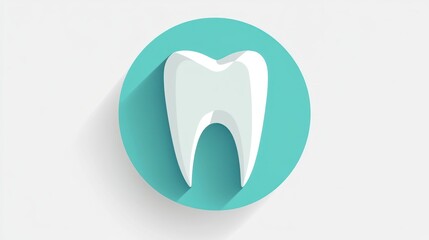 Obraz premium Dental Icon, Turquoise Circle, Health Care