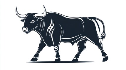 Fototapeta premium Powerful Bull Silhouette Illustration (1)