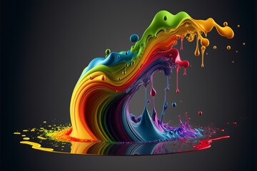 3D Color Paint Splash Texture background Photo