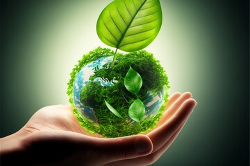 Earth Day Environment Day Nature Green Glossy background Images tree and water Photo
