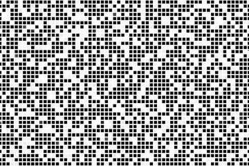 Abstract Black and White Pixel Pattern in Digital Style