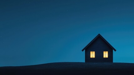 Night landscape featuring isolated mountains, emphasizing composition and depth in a serene environment.