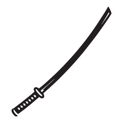 Powerful Katana silhouette, a symbol of honor and skill – Katana illustration – Minimalist Katana vector – Weapon silhouette

