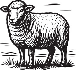 sheep hand drawn vector illustration