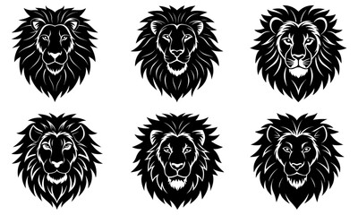 Fototapeta premium Lion Head Silhouette vector