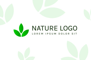 Nature Logo with Leaf Concept Template