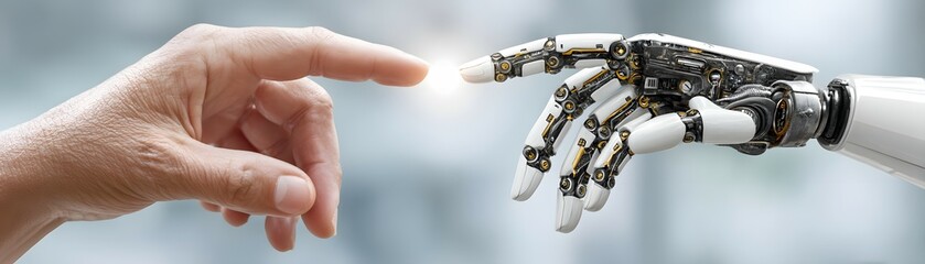 Remote health checkup using robot technology healthcare facility digital interaction modern environment close-up view futuristic concept