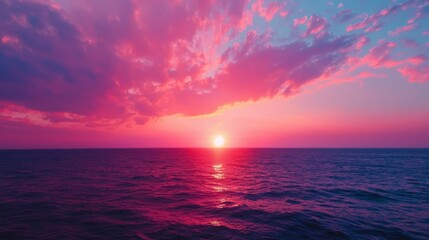 Obraz premium Vibrant sunset over the ocean