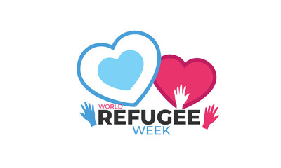 World Refugee week. background, banner, card, poster, template. Vector illustration.
