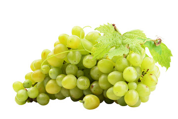Green grapes isolated on white