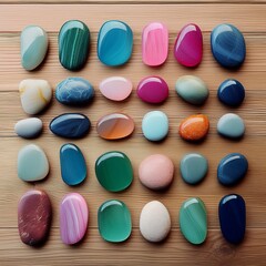 Obraz premium Edelsteine sortiert nach Farbe