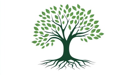 Green Tree Roots Simple Design