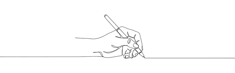 Fototapeta premium Hand writing or drawing continuous one line drawing. Line with pen.