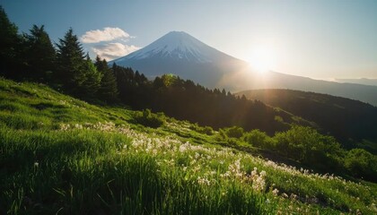 Fototapeta premium Mountain Meadow Sunrise
