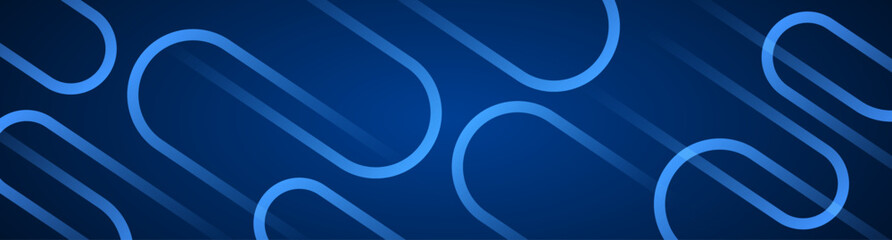 3D blue geometric abstract background overlap layer on dark space with rounded lines effect decoration. Modern graphic design element stripes style concept for web, art, flyer, card, or brochure cover