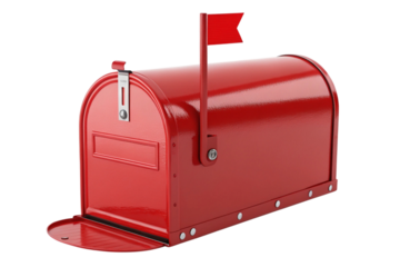 red mailbox isolated on white